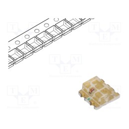 5 pcs x REFOND - RF-P2S196TS-B38 - LED, SMD, 0606, blue/orange, 1.6x1.6x0.7mm, 140°, 2.8÷3.5/1.8÷2.4V