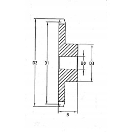 Single chain wheel, 10 teeth, 1 chain