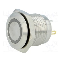 1 pcs x ONPOW - GQ16F-10E/J/R/12V/S - Switch: vandal resistant, Pos: 2, SPST-NO, 2A/36VDC, IP65, OFF-(ON)
