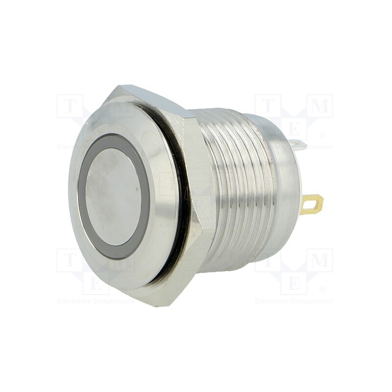 1 pcs x ONPOW - GQ16F-10E/J/R/12V/S - Switch: vandal resistant, Pos: 2, SPST-NO, 2A/36VDC, IP65, OFF-(ON)