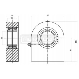 Actuator eye with GF DN30 hydrolider bearing