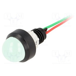 1 pcs x POLAM-ELTA - LG-D20-24AC/DC - Indicator: LED, prominent, green, 24VDC, 24VAC, Ø13mm, IP40, plastic