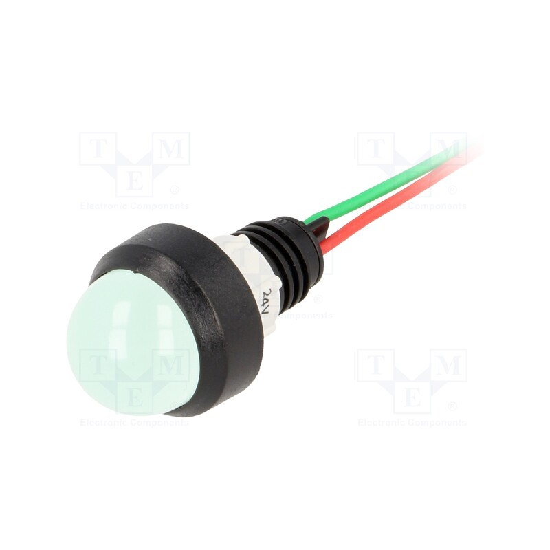 1 pcs x POLAM-ELTA - LG-D20-24AC/DC - Indicator: LED, prominent, green, 24VDC, 24VAC, Ø13mm, IP40, plastic