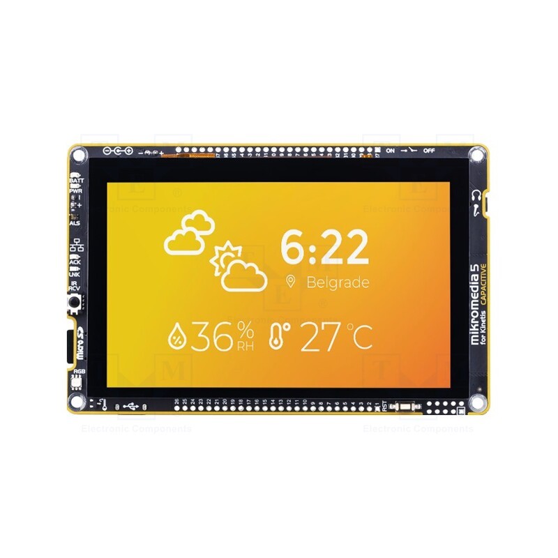 1 pcs x MIKROE - MIKROMEDIA 5 FOR KINETIS CAPACITIVE - Display: TFT, 5', 800x480, Illumin: LED, Controller: SSD1963