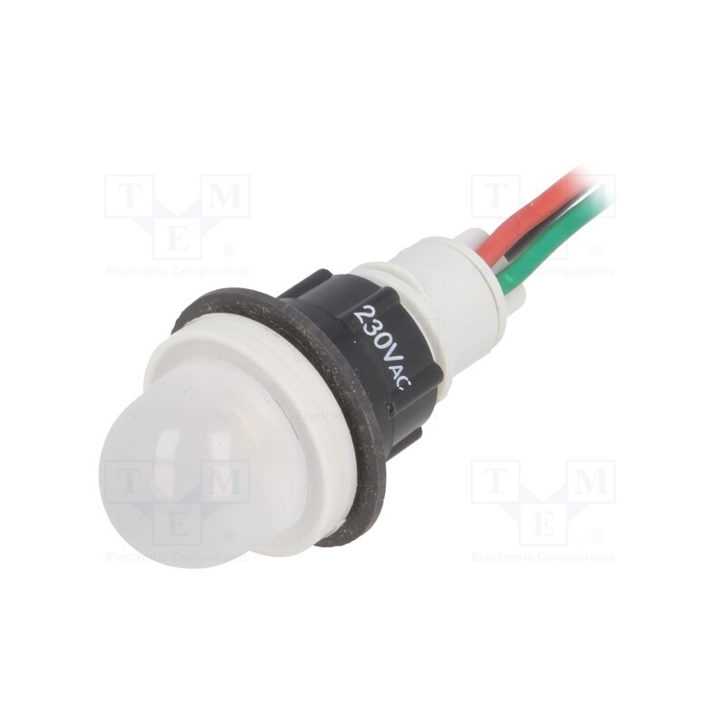 1 pcs x POLAM-ELTA - LRG-D16H-230ACWK - Indicator: LED, prominent, red/green, 230VAC, Ø13mm, leads 300mm