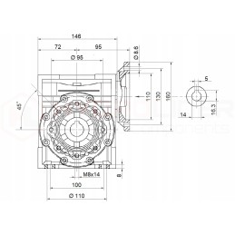 Electric motor 0 55 kW, hmrv 63 1 60 gear