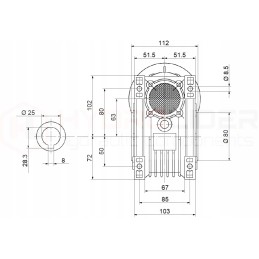 Electric motor 0 55 kW, hmrv 63 1 60 gear