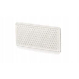 White rectangular reflector, glued