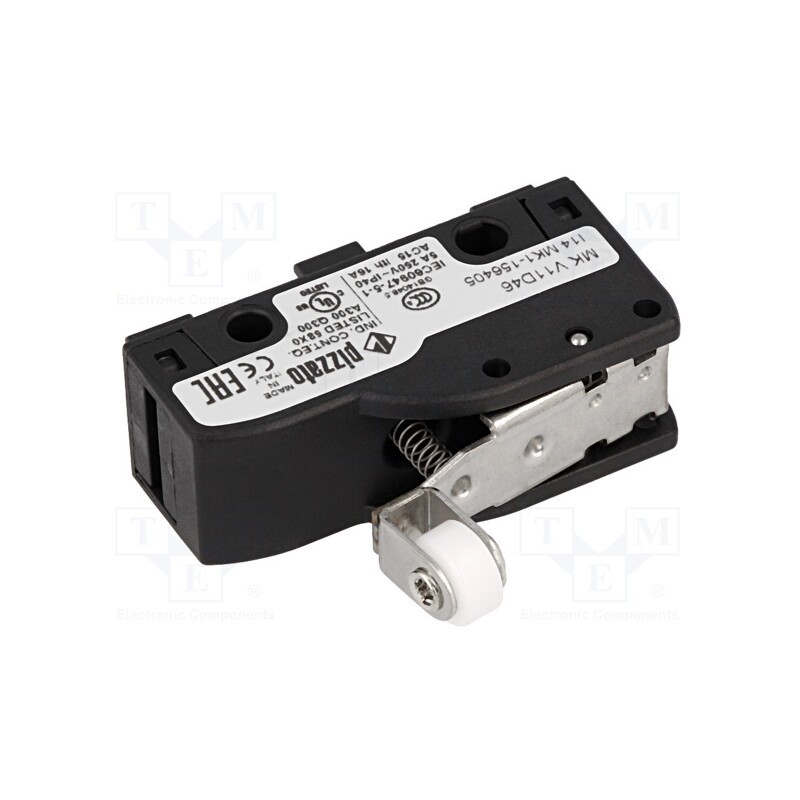 1 pcs x PIZZATO ELETTRICA - MK V11D46 - Microswitch SNAP ACTION, 6A/250VAC, 5A/24VDC, SPDT, ON-(ON), IP40