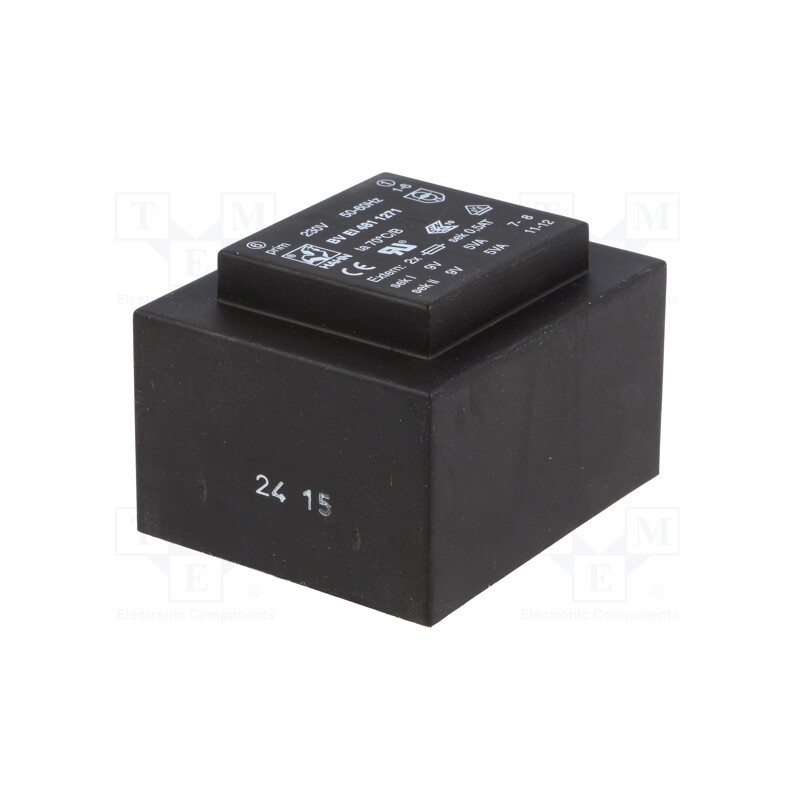 1 pcs x HAHN - BV EI 481 1271 - Transformer: encapsulated, 10VA, 230VAC, 9V, 9V, 555mA, 555mA, PCB