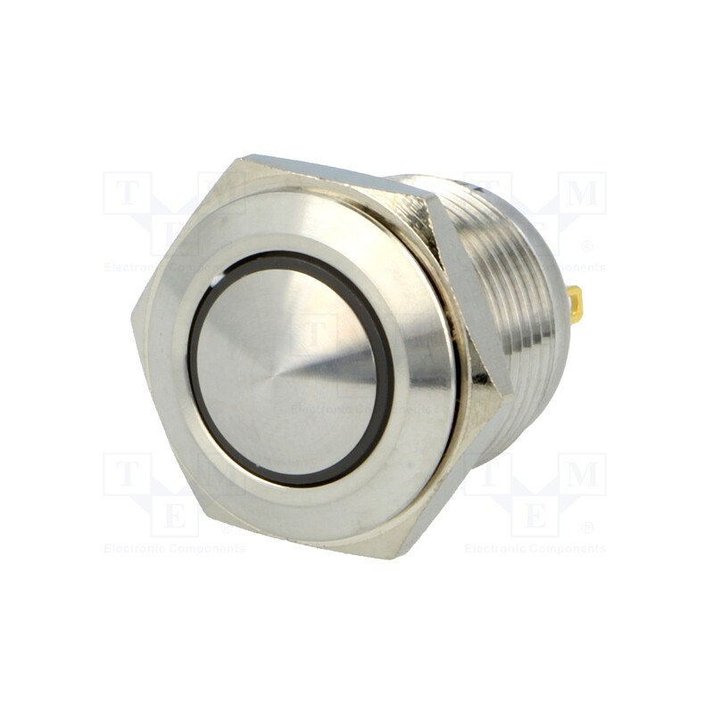 1 pcs x ONPOW - GQ16B-10E/J/R/12V/S - Switch: vandal resistant, Pos: 2, SPST-NO, 2A/36VDC, IP65, OFF-(ON)