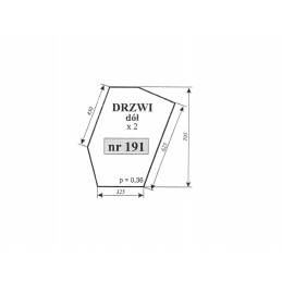 Lower door glass zetor 12111 16145 8111 191