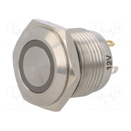 1 pcs x ONPOW - GQ16F-10E/J/Y/12V/S - Switch: vandal resistant, Pos: 2, SPST-NO, 2A/36VDC, IP65, OFF-(ON)