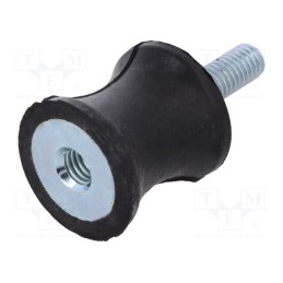 1 pcs x ELESA+GANTER - DVC.2-21-16-22-M6-18-55 - Vibration damper, M6, Ø: 21mm, rubber, L: 22mm, Thread len: 18mm