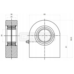Actuator eye with GF DN35 hydrolider bearing