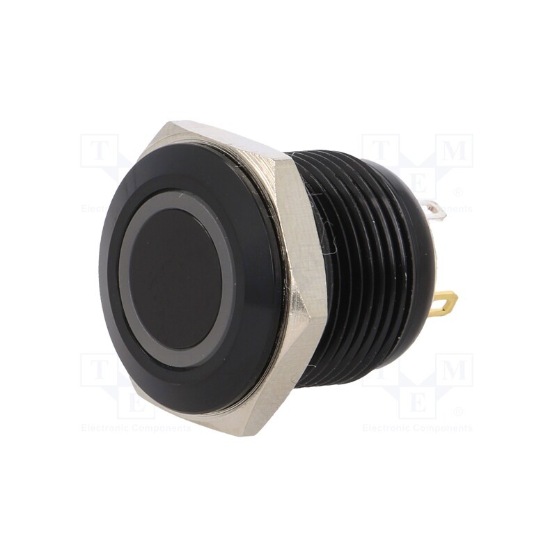 1 pcs x ONPOW - GQ16F-10E/J/R/12V/A - Switch: vandal resistant, Pos: 2, SPST-NO, 2A/36VDC, IP65, OFF-(ON)