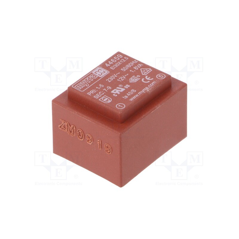 1 pcs x MYRRA - 44659 - Transformer: encapsulated, 1.8VA, 230VAC, 12V, 150mA, PCB