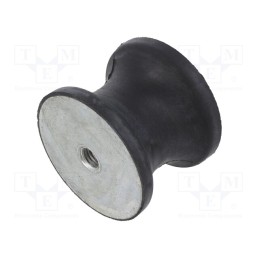 1 pcs x ELESA+GANTER - DVC.3-70-45-53-M12-55 - Vibration damper, M12, Ø: 70mm, rubber, L: 53mm, H: 12mm, 2597N
