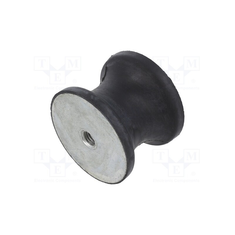 1 pcs x ELESA+GANTER - DVC.3-70-45-53-M12-55 - Vibration damper, M12, Ø: 70mm, rubber, L: 53mm, H: 12mm, 2597N