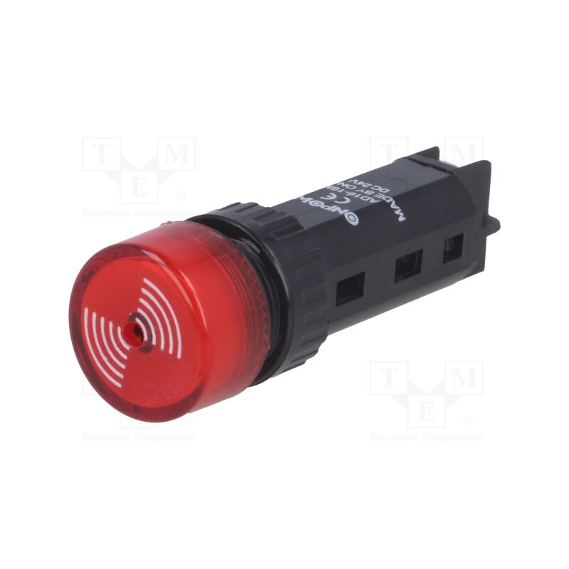 1 pcs x ONPOW - AD16-16M/24V - Signaller: sound, 80dB, Illumin: none, IP40, Ø16mm, max.5mm, plastic