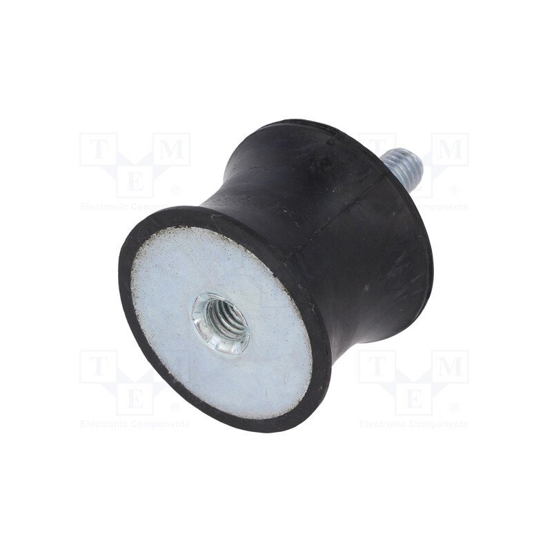 1 pcs x ELESA+GANTER - DVC.2-40-33-30-M8-23-70 - Vibration damper, M8, Ø: 40mm, rubber, L: 30mm, Thread len: 23mm