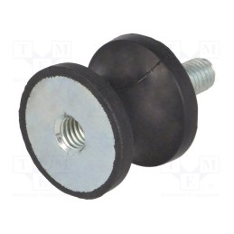 1 pcs x ELESA+GANTER - DVC.2-30-18-25-M8-20-40 - Vibration damper, M8, Ø: 30mm, rubber, L: 25mm, Thread len: 23mm