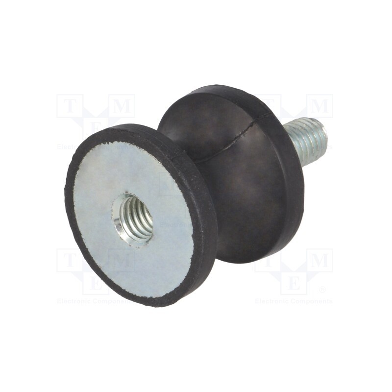 1 pcs x ELESA+GANTER - DVC.2-30-18-25-M8-20-40 - Vibration damper, M8, Ø: 30mm, rubber, L: 25mm, Thread len: 23mm