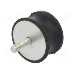 1 pcs x ELESA+GANTER - DVC.1-75-60-40-M12-37-70 - Vibration damper, M12, Ø: 75mm, rubber, L: 40mm, Thread len: 37mm