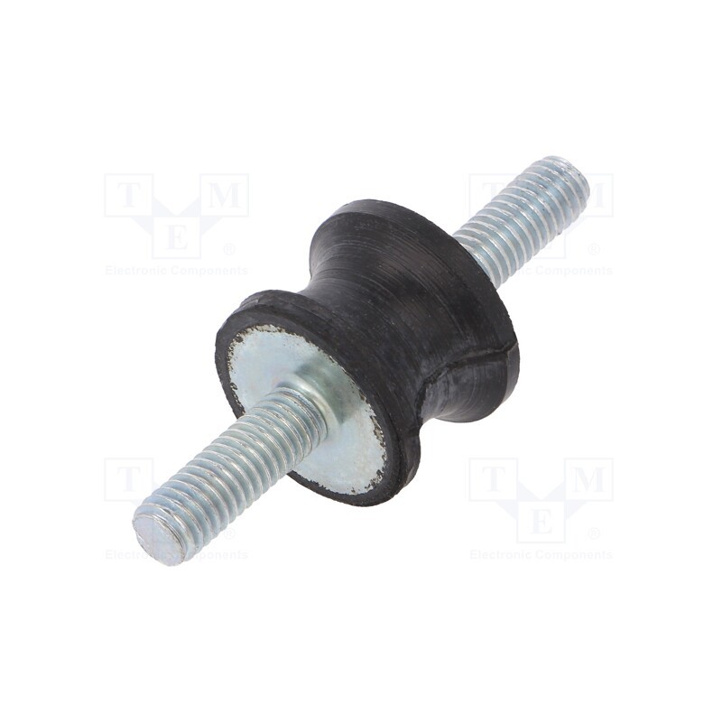1 pcs x ELESA+GANTER - DVC.1-20-14-15-M6-18-70 - Vibration damper, M6, Ø: 20mm, rubber, L: 15mm, Thread len: 18mm