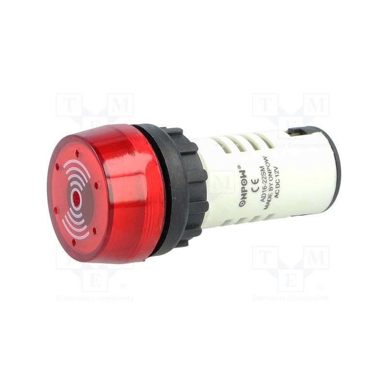 1 pcs x ONPOW - AD16-22SM/220V - Signaller: sound, 80dB, Illumin: none, IP40, Ø22mm, max.6mm, plastic