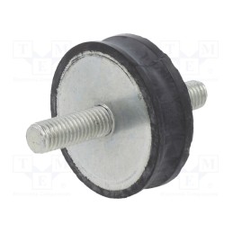 1 pcs x ELESA+GANTER - DVC.1-50-46-15-M10-28-55 - Vibration damper, M10, Ø: 50mm, rubber, L: 15mm, Thread len: 28mm
