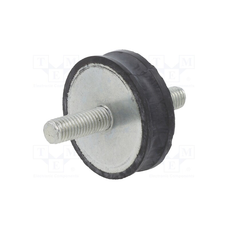 1 pcs x ELESA+GANTER - DVC.1-50-46-15-M10-28-55 - Vibration damper, M10, Ø: 50mm, rubber, L: 15mm, Thread len: 28mm