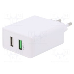 1 pcs x Goobay - 44957 - Power supply: switched-mode, plug, 5VDC,, 28W, Plug: EU, Out: USB x2