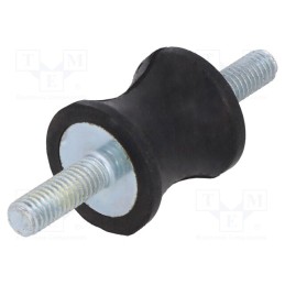 1 pcs x ELESA+GANTER - DVC.1-21-16-22-M6-18-55 - Vibration damper, M6, Ø: 21mm, rubber, L: 22mm, Thread len: 18mm
