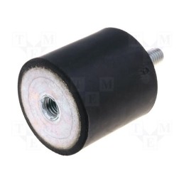 1 pcs x ELESA+GANTER - DVA.2-75-55-M12-37-55 - Vibration damper, M12, Ø: 75mm, rubber, L: 55mm, Thread len: 37mm