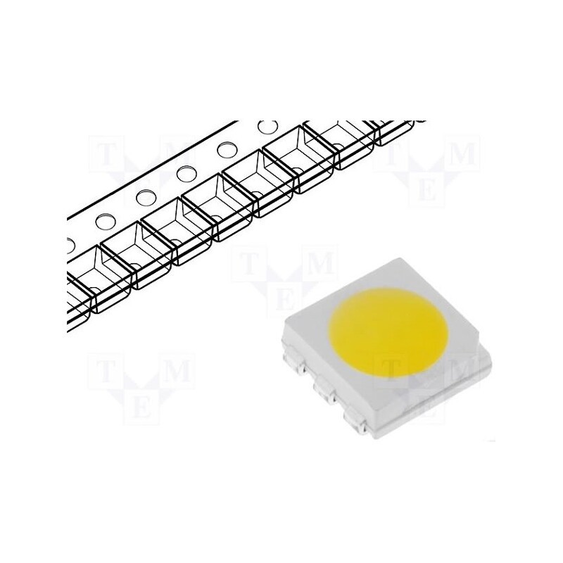 2 pcs x OPTOSUPPLY - OSM5DTS4C1A - LED, SMD, 5060,PLCC6, white warm, 4200÷5000mcd, 3000K, 120°, 60mA