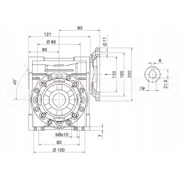 Electric motor 0 55 kW, hmrv 50 1 30 gear