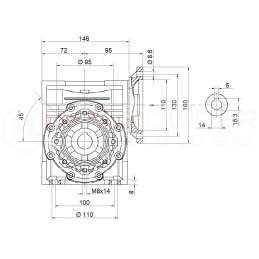 Electric motor 0 37 kW, hmrv 63 1 60 gear