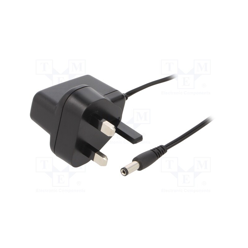 1 pcs x XP POWER - VEL05US050-UK-JA - Power supply: switched-mode, plug, 5VDC, 1A, 5W, Out: 5,5/2,1, 75%