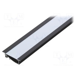 1 set x TOPMET - FLAT8 H/U BK 1M SET PREMIUM - Profiles for LED modules, white, black, L: 1m, FLAT8, aluminium