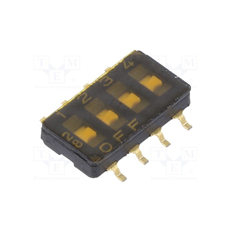 1 pcs x KNITTER-SWITCH - SMS 504 - Switch: DIP-SWITCH, OFF-ON, 0.1A/50VDC, Pos: 2, -40÷105°C, SMD, SMS