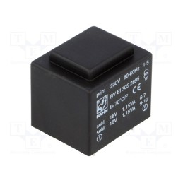 1 pcs x HAHN - BV EI 305 2895 - Transformer: encapsulated, 2.3VA, 230VAC, 18V, 18V, 64mA, 64mA, PCB