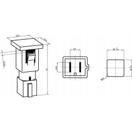 Square indicator light 12 24v yellow, screw-on 22 5