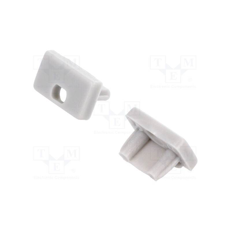 1 set x TOPMET - 89160022 -AS - Cap for LED profiles, grey, 2pcs, ABS, with hole, SLIM8