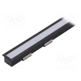 1 set x TOPMET - LINEA-IN20 F/U7 BK 1M SET STANDARD - Profiles for LED modules, white, black, L: 1m, LINEA-IN20