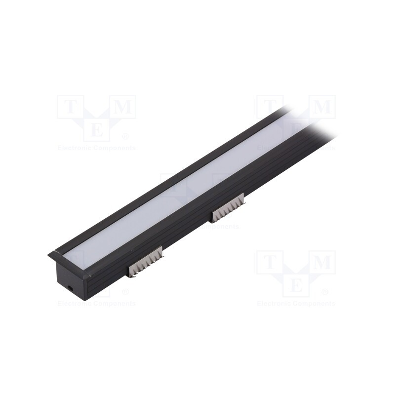 1 set x TOPMET - LINEA-IN20 F/U7 BK 1M SET STANDARD - Profiles for LED modules, white, black, L: 1m, LINEA-IN20