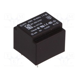 1 pcs x HAHN - BV 202 0157 - Transformer: encapsulated, 0.5VA, 230VAC, 9V, 55mA, PCB, BV