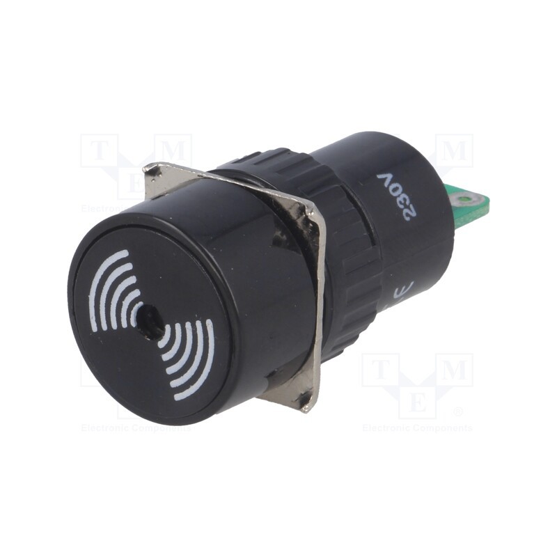 1 pcs x ONPOW - LAS1-AY-B/230V - Signaller: sound, 75dB, Illumin: none, IP40, Ø16mm, max.6mm, plastic