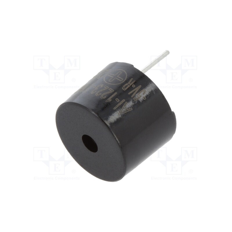1 pcs x PUI AUDIO - AI-1223-TWT-5V-R - Sound transducer: electromagnetic alarm, 30mA, -40÷85°C, Ø: 12mm