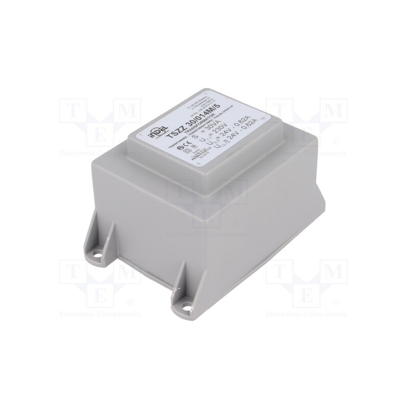 1 pcs x INDEL - TSZZ30/014M/5 - Transformer: encapsulated, 30VA, 230VAC, 24V, 24V, 620mA, 620mA, PCB